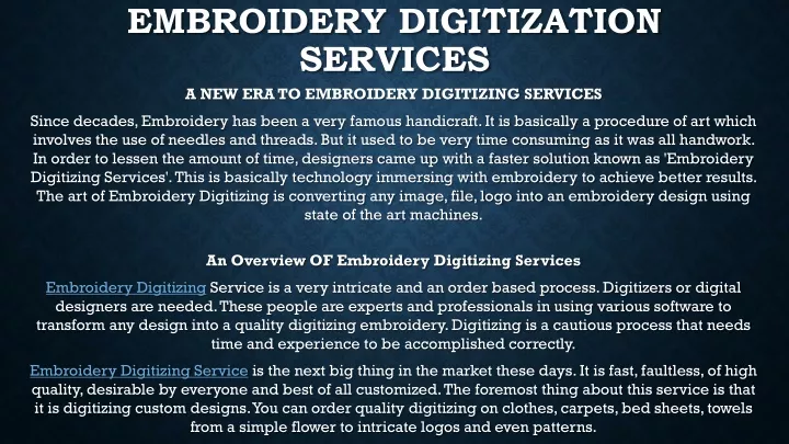 embroidery digitization services