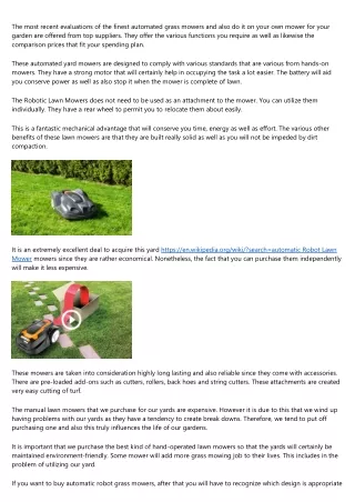 Watch Out: How homemade Robot Lawn Mowers prices Is Taking Over and What to Do About It