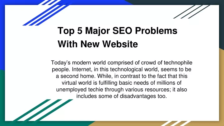 top 5 major seo problems with new website