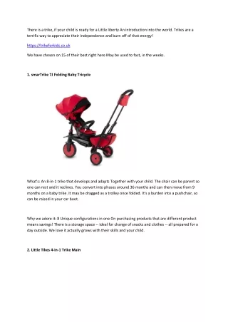 Top best kids tricycle review