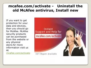 mcafee.com/activate -    Just visit mcafee.com/activate |  Enter the required details