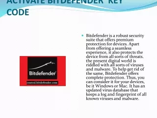 download install and activate bitdefender key code