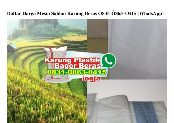 daftar harga mesin sablon karung beras