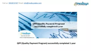 QPP (Quality Payment Program) successfully completed 1 year