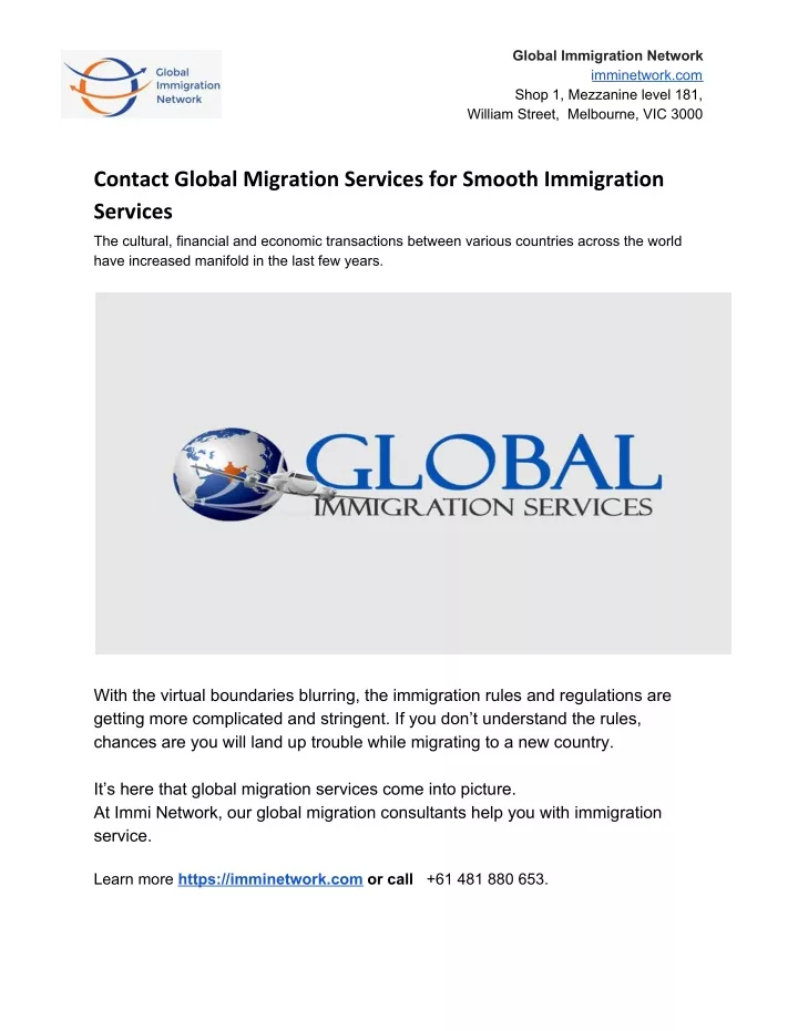 global immigration network