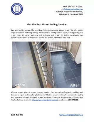 Get the Best Grout Sealing Service
