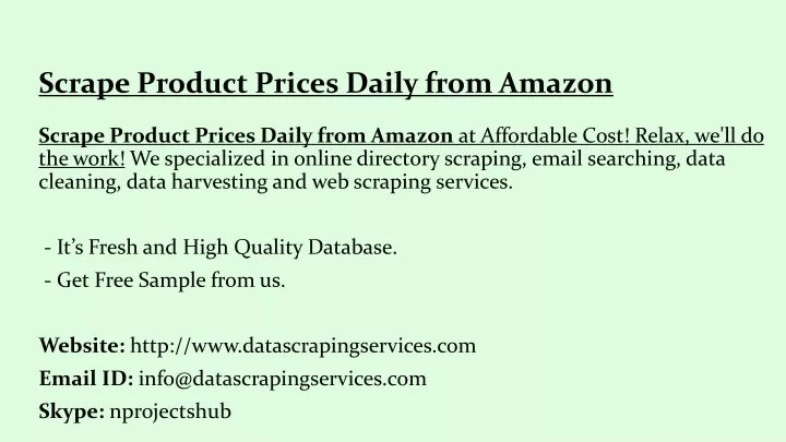 scrape product prices daily from amazon