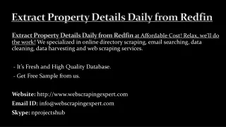 Extract Property Details Daily from Redfin