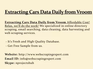 Extracting Cars Data Daily from Vroom