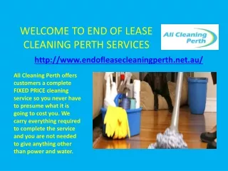 Welcome to end of lease cleaning perth services