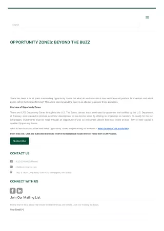 Opportunity Zones: Beyond The Buzz