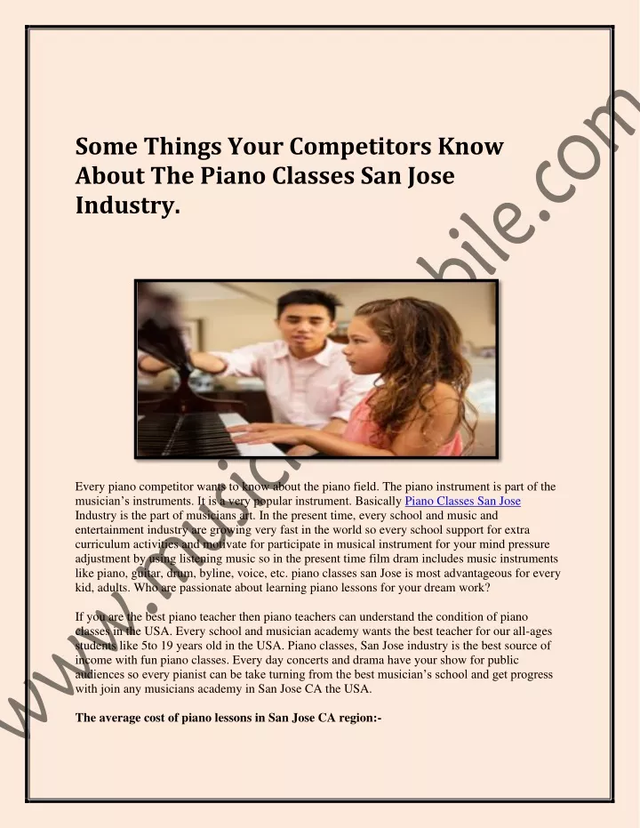 some things your competitors know about the piano