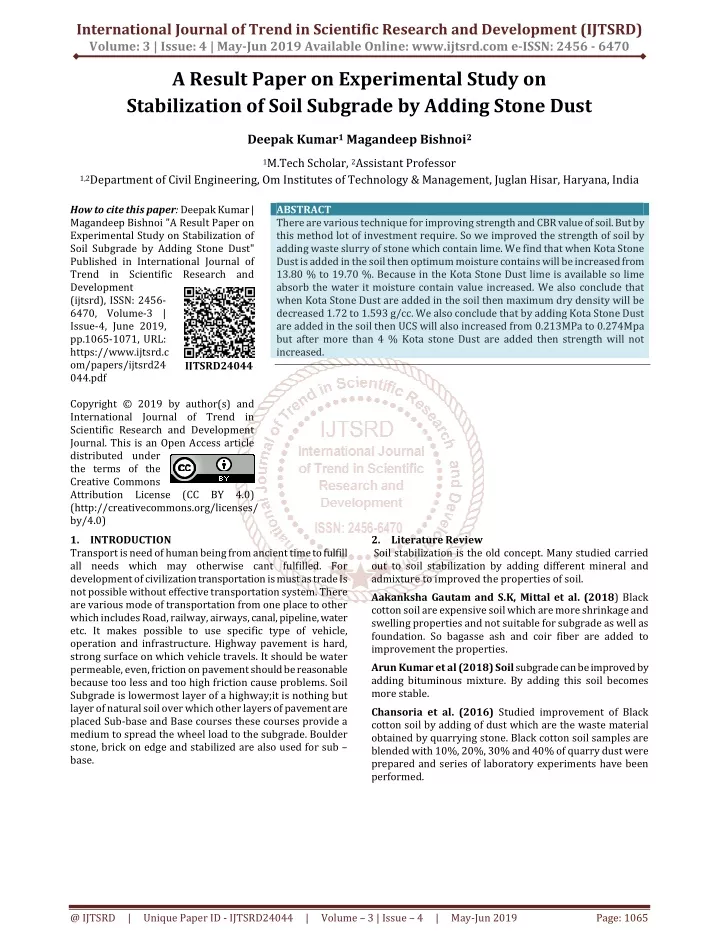 international journal of trend in scientific