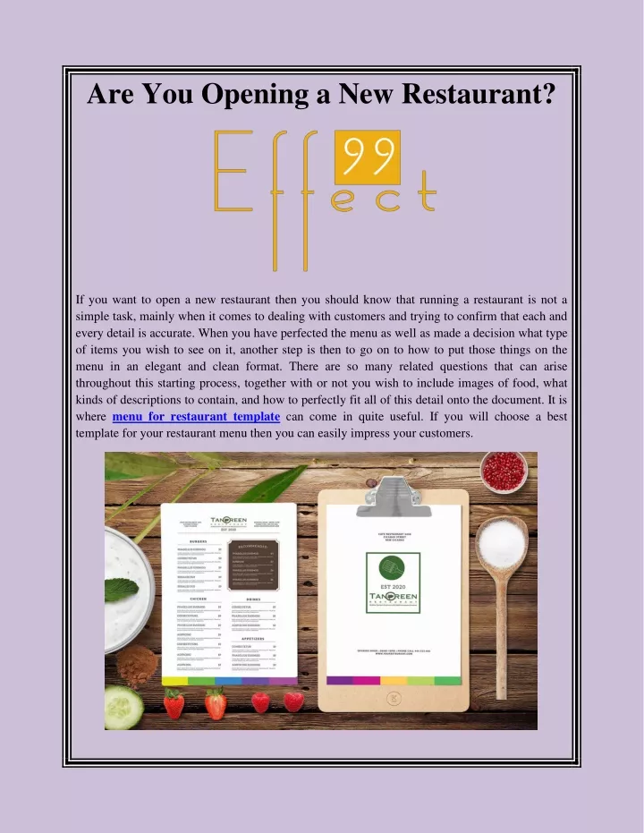 are you opening a new restaurant