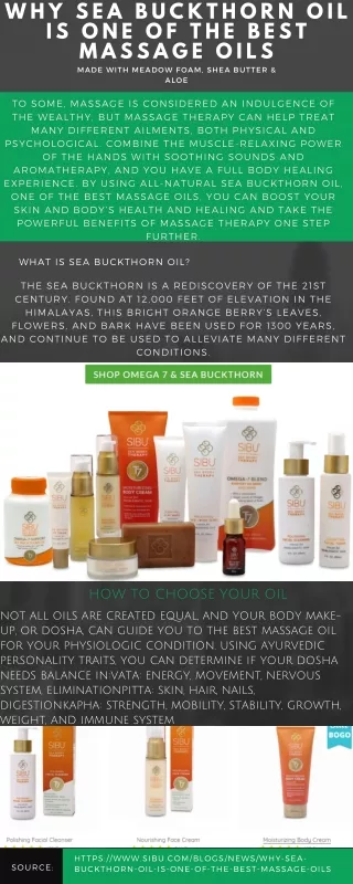 Why Sea Buckthorn Oil is one of the Best Massage Oils