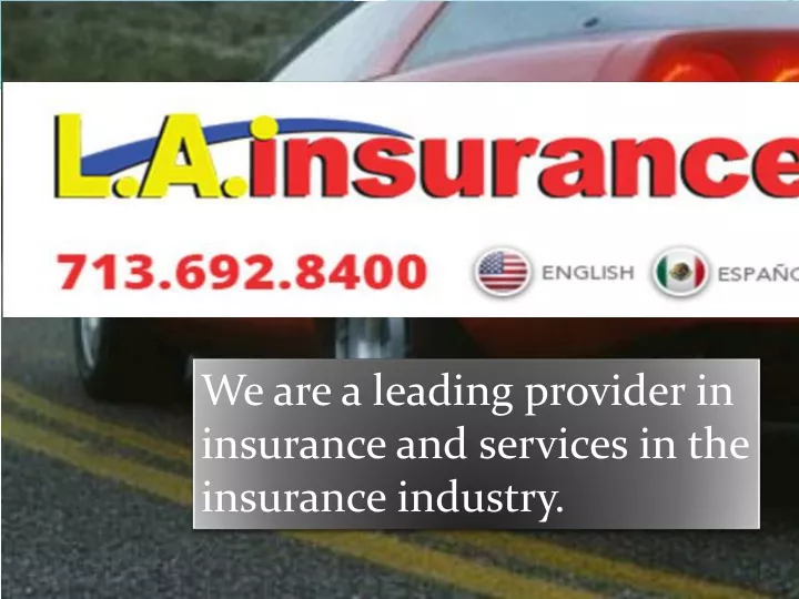 we are a leading provider in insurance