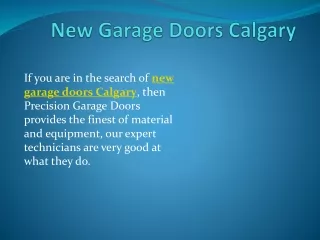 New Garage Doors Calgary