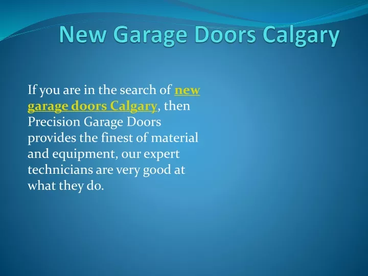 new garage doors calgary
