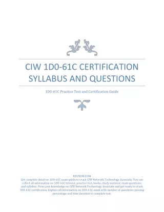 [PDF] CIW 1D0-61C Certification Syllabus and Questions