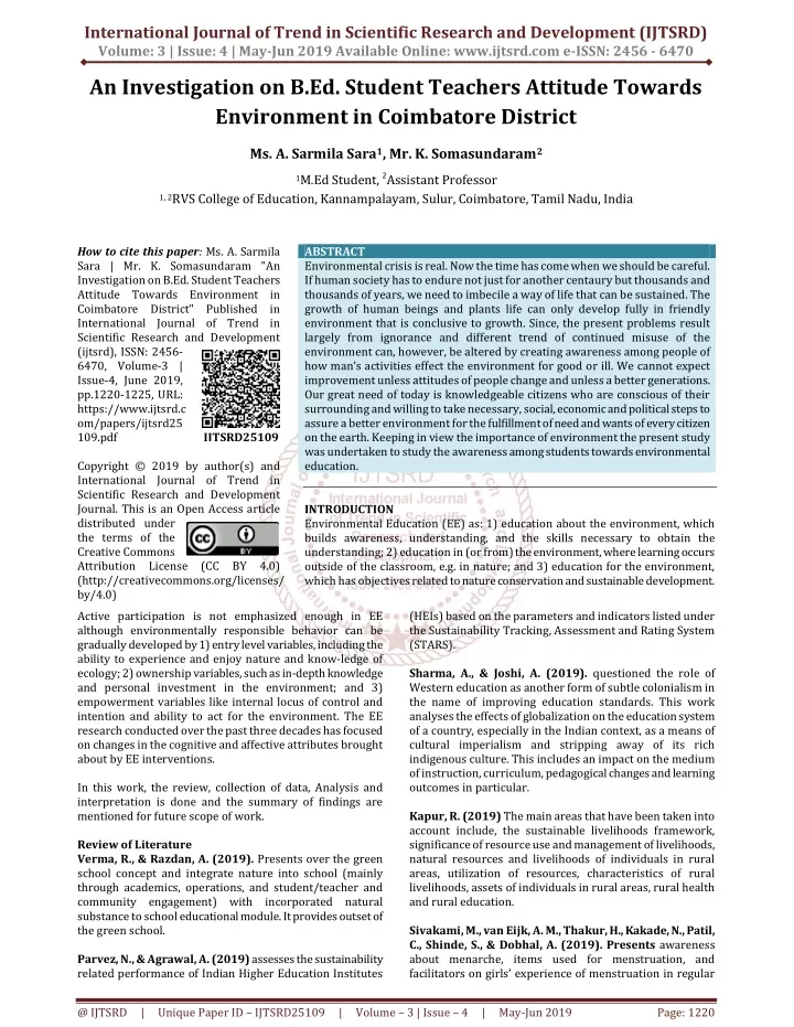 international journal of trend in scientific