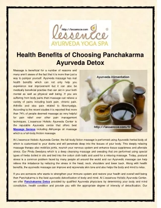 Health Benefits of Choosing Panchakarma Ayurveda Detox