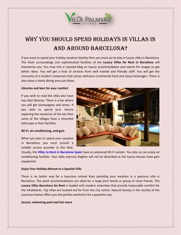 why you should spend holidays in villas