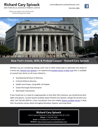 New York's Estate, Wills & Probate Lawyer - Richard Cary Spivack