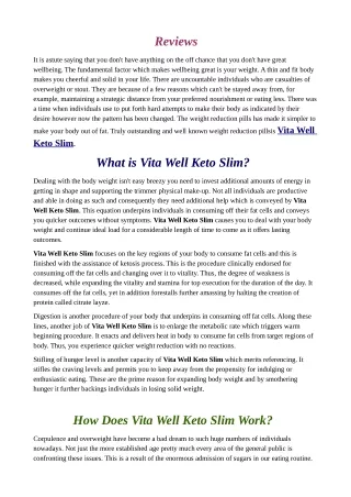 Vita Well Keto Slim