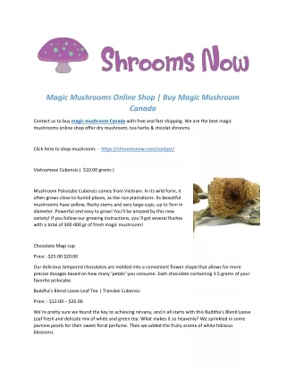 Buy magic mushroom Canada
