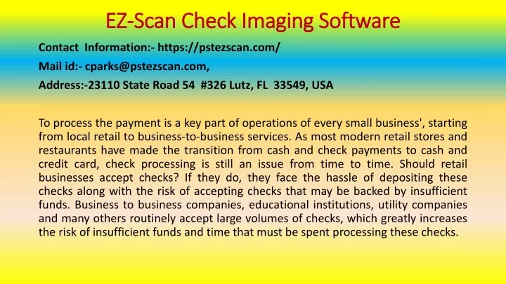 ez scan check imaging software