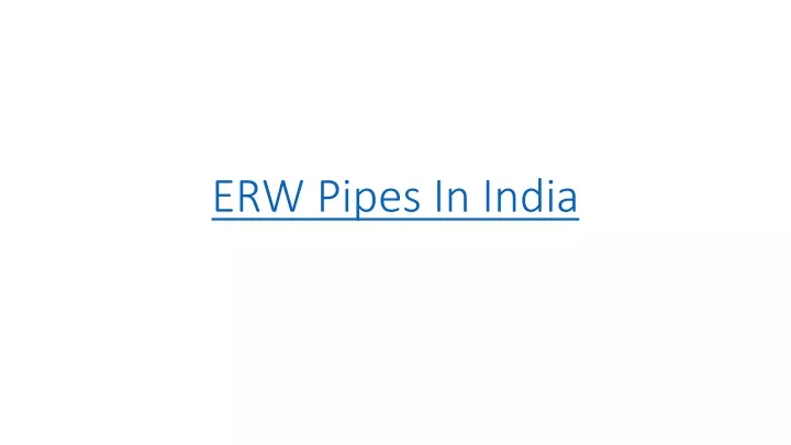 erw pipes in india