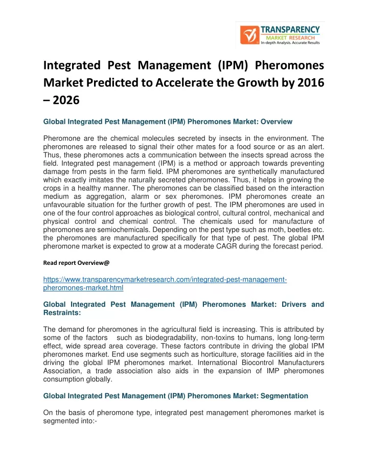 integrated pest management ipm pheromones market