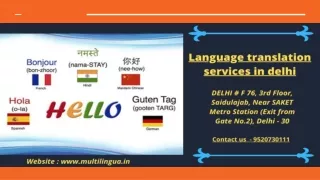Language Translation services in Delhi