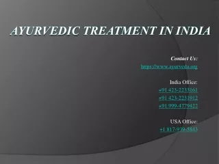 Ayurvedic Treatment in India