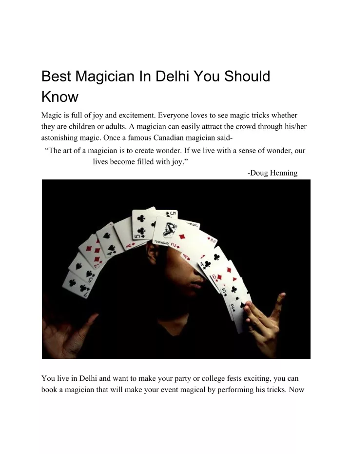 best magician in delhi you should know