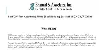 Get Best Certified Tax Accounting Consultants and Bookkeeping Services by CPA Firms in Irvine, California