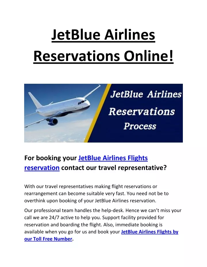 jetblue airlines reservations online