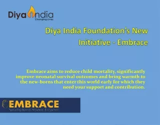 DIYA INDIA FOUNDATION NEW INITIATE  EMBRACE