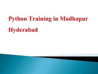 Python Training in Madhapur Hyderabad
