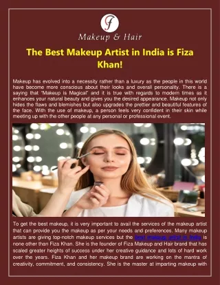 The Best Makeup Artist in India is Fiza Khan!