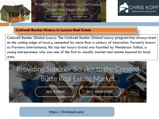 Coldwell Banker History in Luxury Real Estate