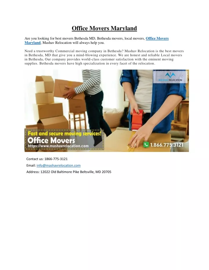 office movers maryland
