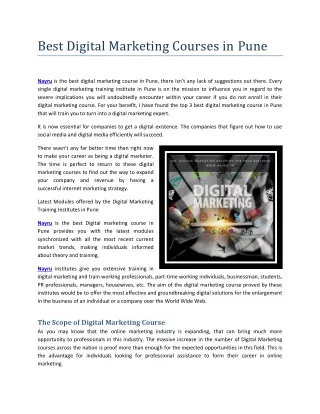 Best Digital Marketing Courses in Pune