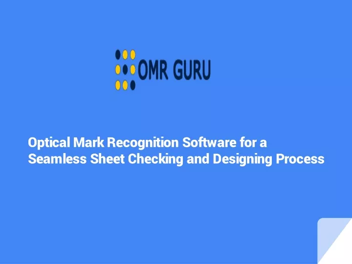 optical mark recognition software for a seamless sheet checking and designing process
