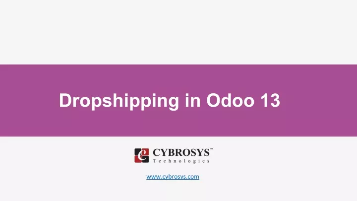 dropshipping in odoo 13