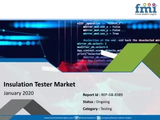 Insulation Tester Market - Trends, Analysis and Forecast till 2028 | FMI Report