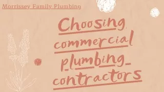 Choosing commercial plumbing contractors