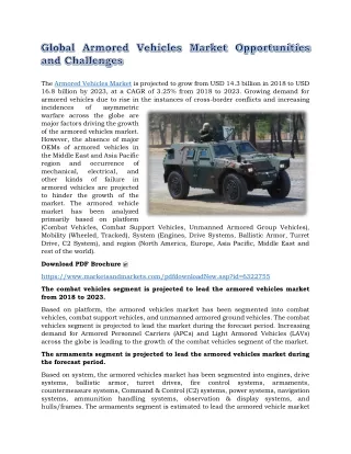 Global Armored Vehicles Market Opportunities and Challenges