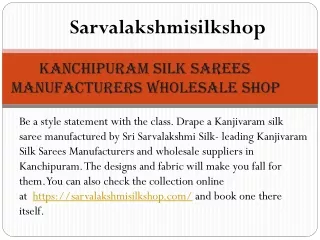 Kanchipuram Silk Sarees Manufacturers Wholesale Shop