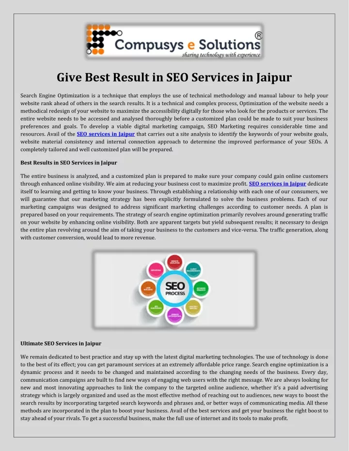 give best result in seo services in jaipur